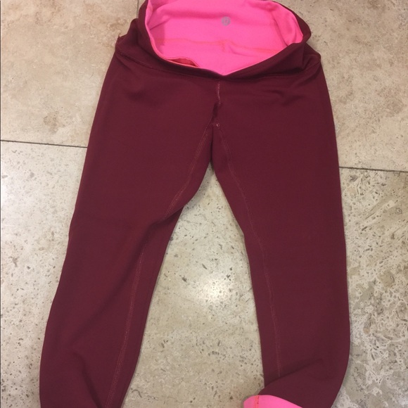 lululemon athletica Pants - Two sided lululemon yoga pants pink/burgendy